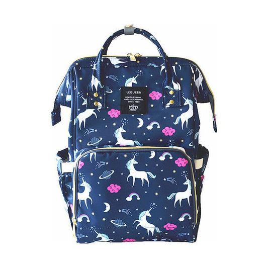 2019 Mummy bag multi-function custom fashion Korean version of the cartoon unicorn mother and baby large capacity backpack