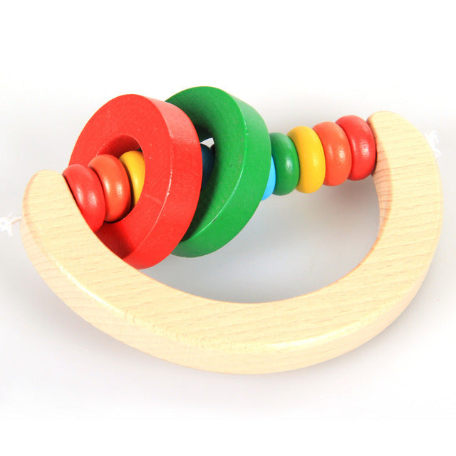 Wooden baby rattle set Orff musical instrument newborn bed bell music early education educational toys 0-1 years old