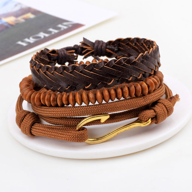 men's leather hand-made handmade beaded jewelry bracelet wholesale factory direct price