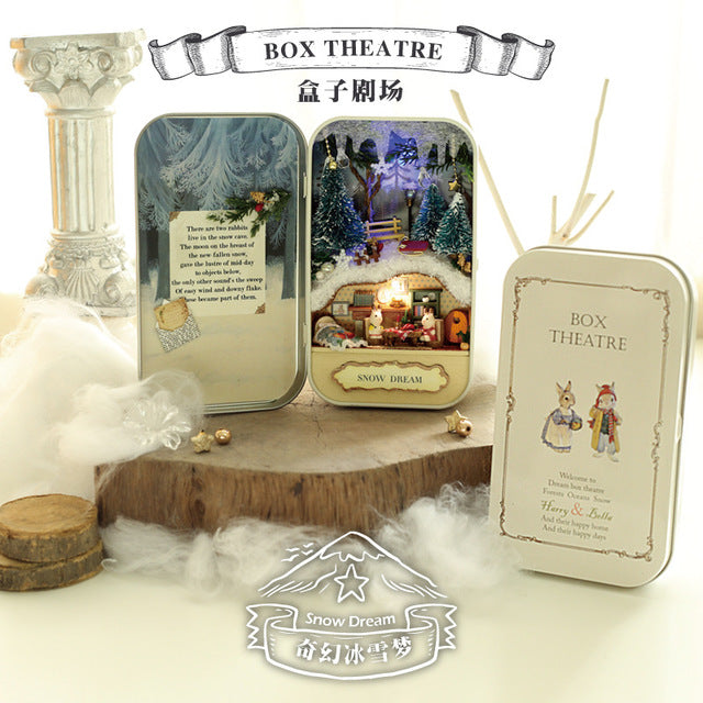 Zhiqu House diy cabin ice romance box theater hand-assembled house model toy one generation