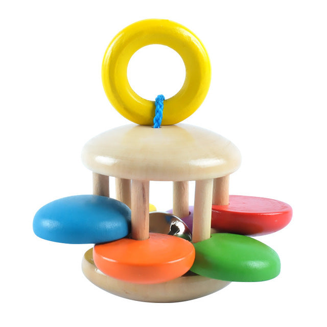 Wooden baby rattle set Orff musical instrument newborn bed bell music early education educational toys 0-1 years old