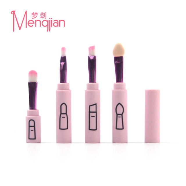 New Amazon four-section stitching pencil pink mini makeup brush set makeup brush set