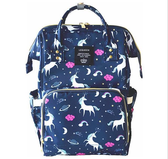 Copy of 2019 Mummy bag multi-function custom fashion Korean version of the cartoon unicorn mother and baby large capacity backpack