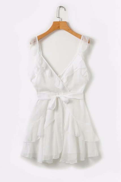 Cross-border European and American women's ruffled waist tied tie skirt Amazon AliExpress Ebay harness dress