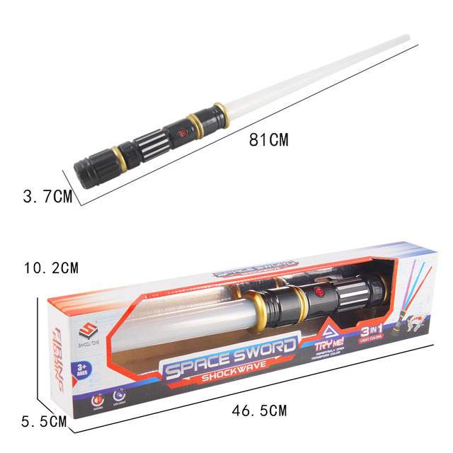 Factory cross-border special supply color change light belt sound effect telescopic pendulum children's toy space weapon laser sword