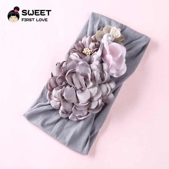Copy of United States explosion models super soft nylon headdress silk stitching flower baby hair accessories cute princess hair band
