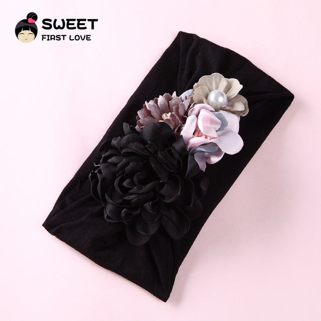 Copy of United States explosion models super soft nylon headdress silk stitching flower baby hair accessories cute princess hair band