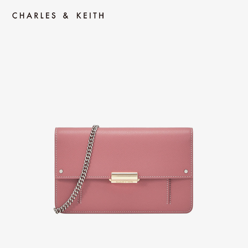 CHARLES＆KEITH 长款钱包CK6-10840159金属链条附子袋女士单肩包– Dit