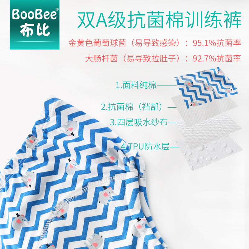 宝宝训练内裤防漏可洗尿布裤防水隔尿裤纯棉婴儿如厕学习裤尿布兜