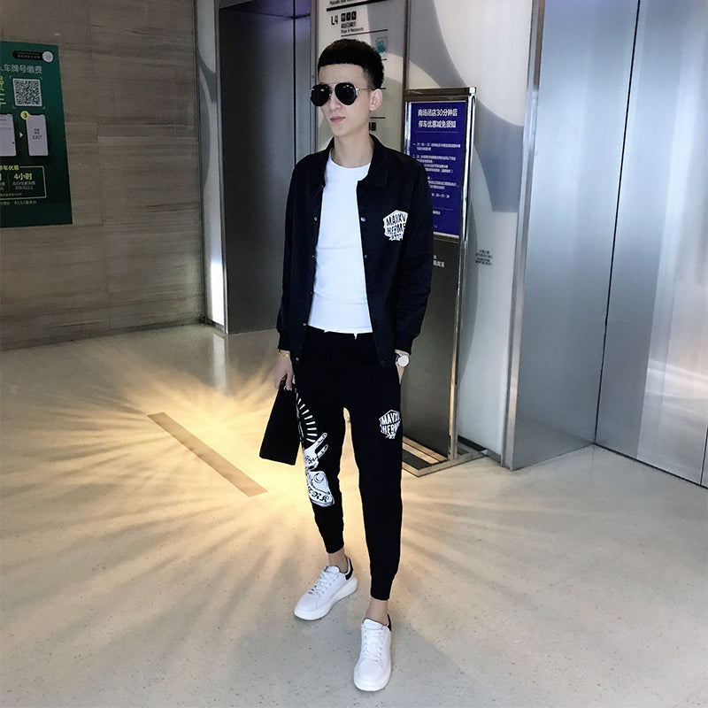 夏季薄外套男抖音快手红人网红同款社会人精神小伙法老修身防晒服