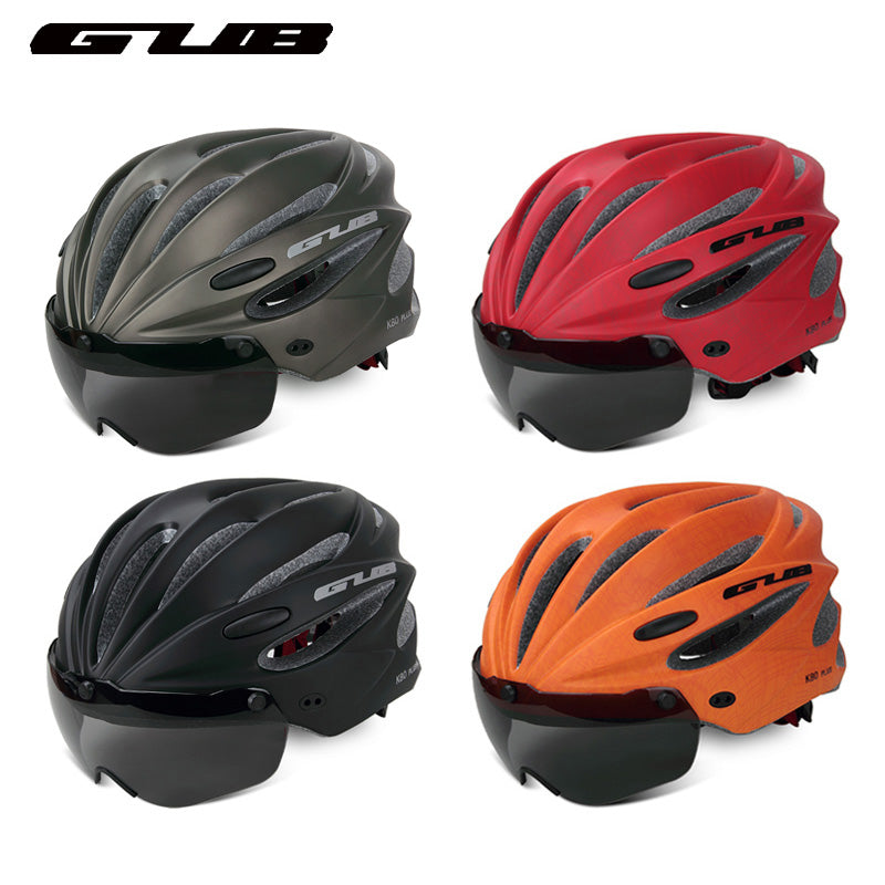 GUB山地公路自行车带风镜眼镜一体骑行头盔男女安全帽子单车装备