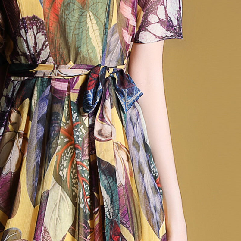 Dan Munier chiffon print long holiday dress female 2019 summer new slim long skirt