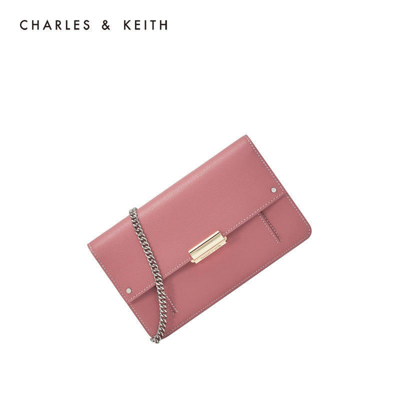CHARLES&KEITH 长款钱包 CK6-10840159金属链条附子袋女士单肩包