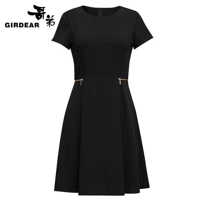 哥弟女装2019春夏季新款通勤气质显瘦收腰A字裙子连衣裙女8500057