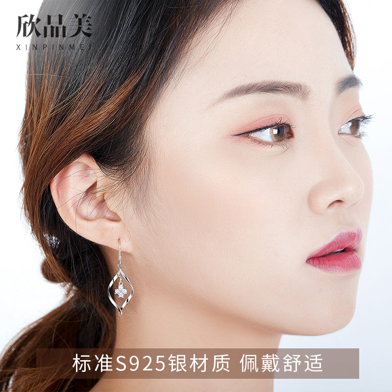 纯银项链手链耳坠首饰套装女三件套银饰生日 520情人节礼物送女友