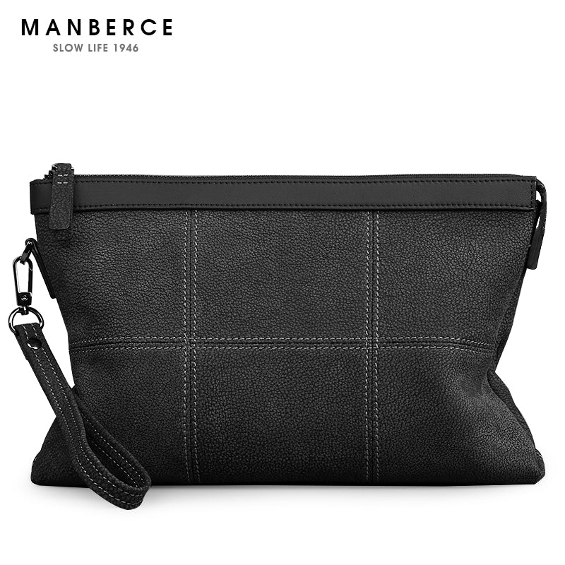 曼伯斯2019新款潮手包男真皮男包休闲手抓包男士手拿包时尚信封包