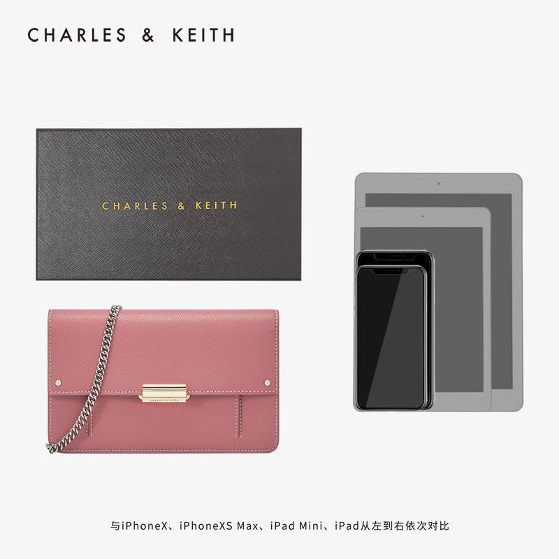 CHARLES&KEITH 长款钱包 CK6-10840159金属链条附子袋女士单肩包