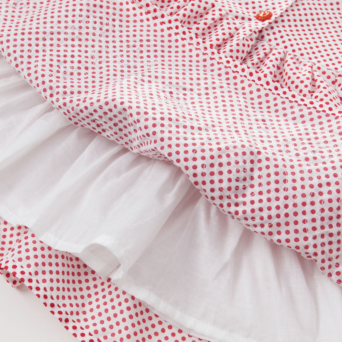 davebella戴维贝拉女童夏季短袖连衣裙 宝宝百褶裙波点裙DB3279