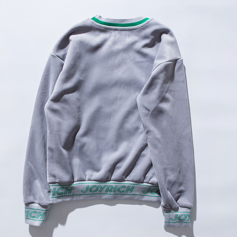 JOYRICH 女款潮牌嘻哈高街宽松绒面圆领套头无帽卫衣11TT174021W