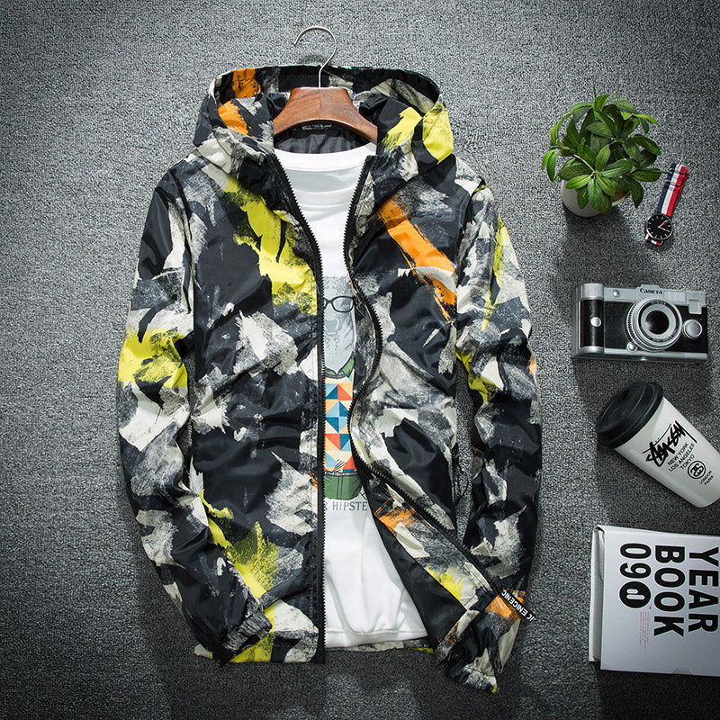 男士外套休闲春秋2019新款韩版潮流青少年学生夹克衫连帽修身帅气