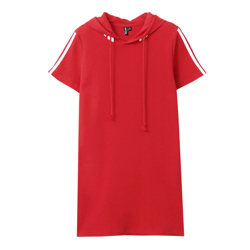 Handu clothing 2019 Korean version of the summer women's loose skirt striped chic short-sleeved dress OY6398 Huan