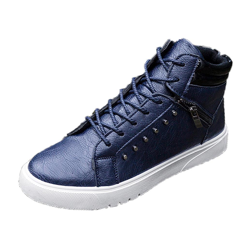 Men Fashion High top Men Casual Shoes Breathable Canvas Man Lace-up Shoes