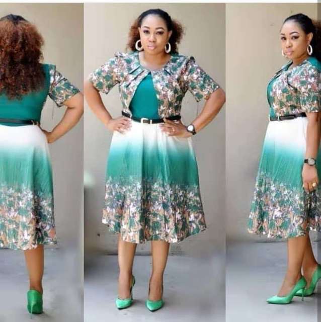 Women's Ankara Short Sleeved Dress With Belt