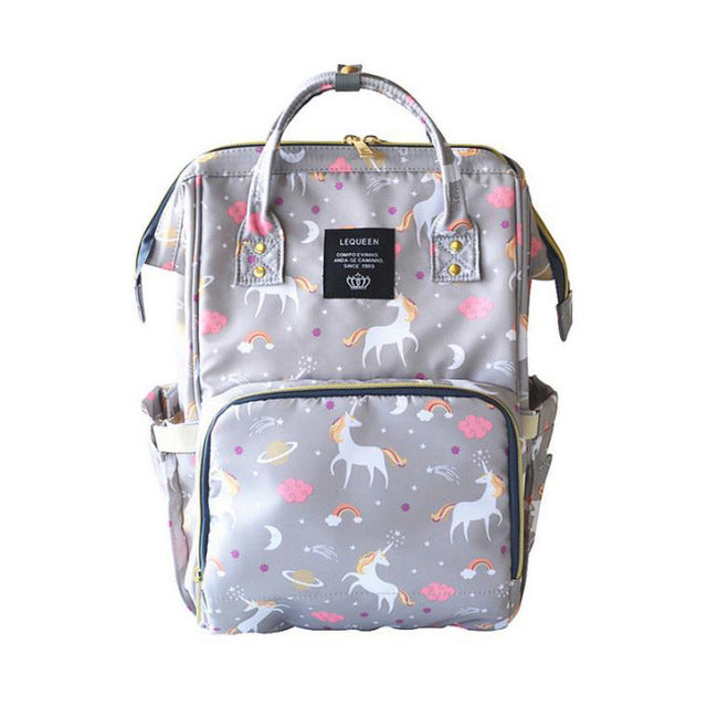 Papa bag multi-function custom fashion Korean version of the cartoon unicorn mother and baby large capacity backpack