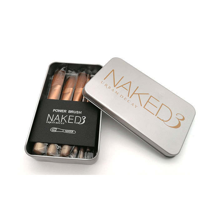 Iron box portable 12 makeup brush set beginner eyeshadow brush blush brush high gloss brush beauty tools