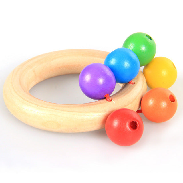 Wooden baby rattle set Orff musical instrument newborn bed bell music early education educational toys 0-1 years old