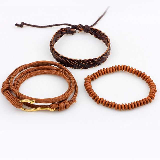men's leather hand-made handmade beaded jewelry bracelet wholesale factory direct price