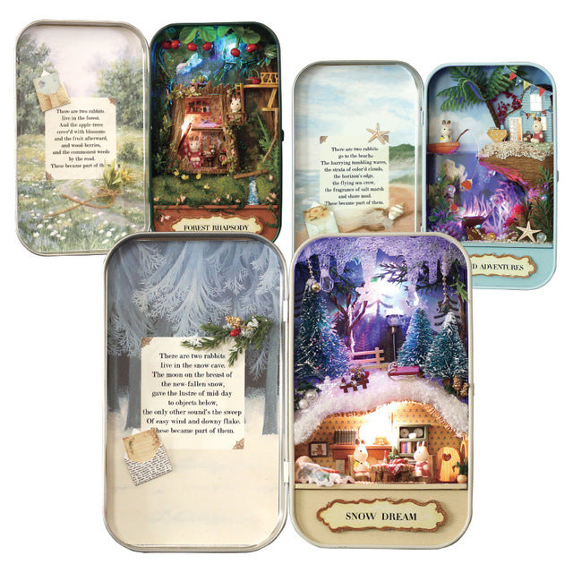 Zhiqu House diy cabin ice romance box theater hand-assembled house model toy one generation