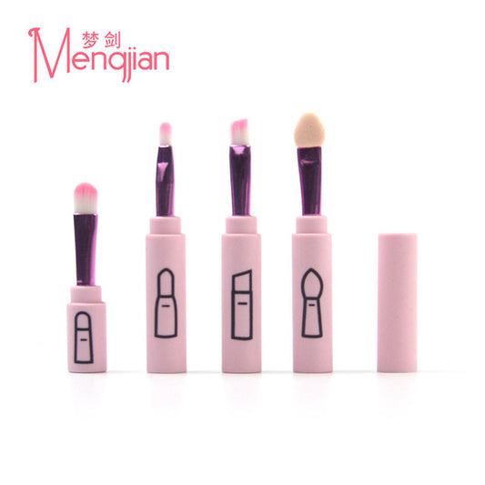 New Amazon four-section stitching pencil pink mini makeup brush set makeup brush set