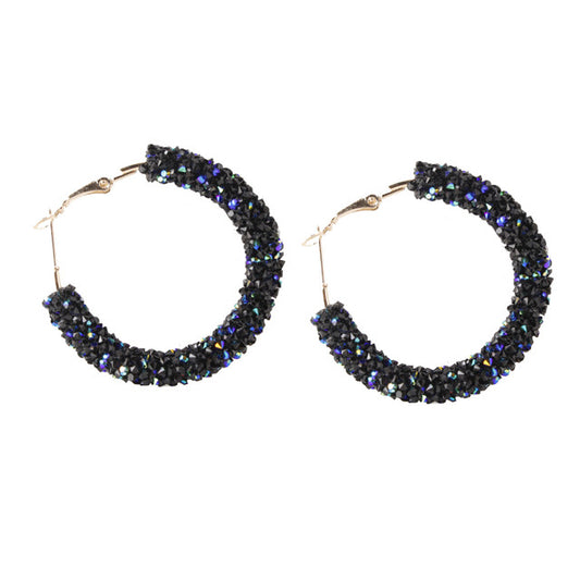 AliExpress wish fashion simple personality retro exaggerated earrings circle handmade beaded crystal earrings earrings female