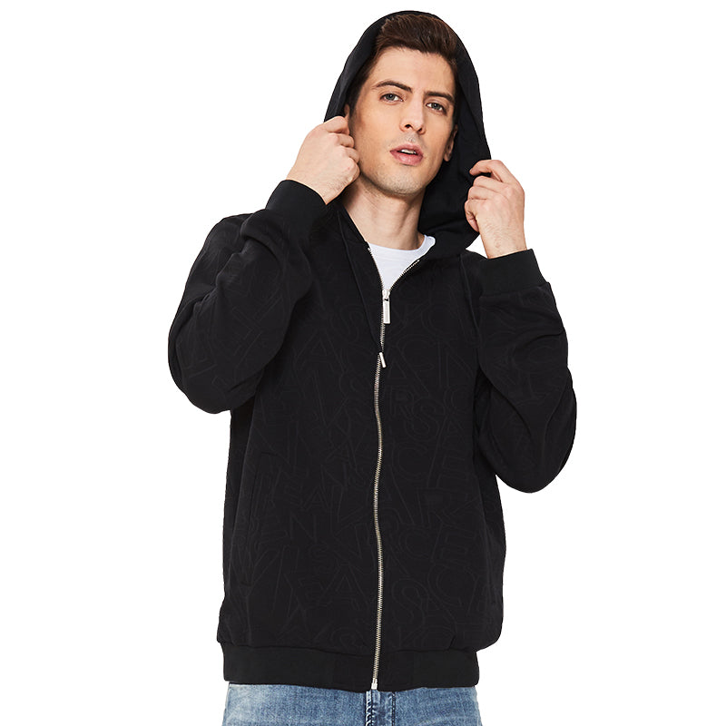 正品Versace/范思哲男装外套休闲运动高街上衣男士拼色连帽卫衣