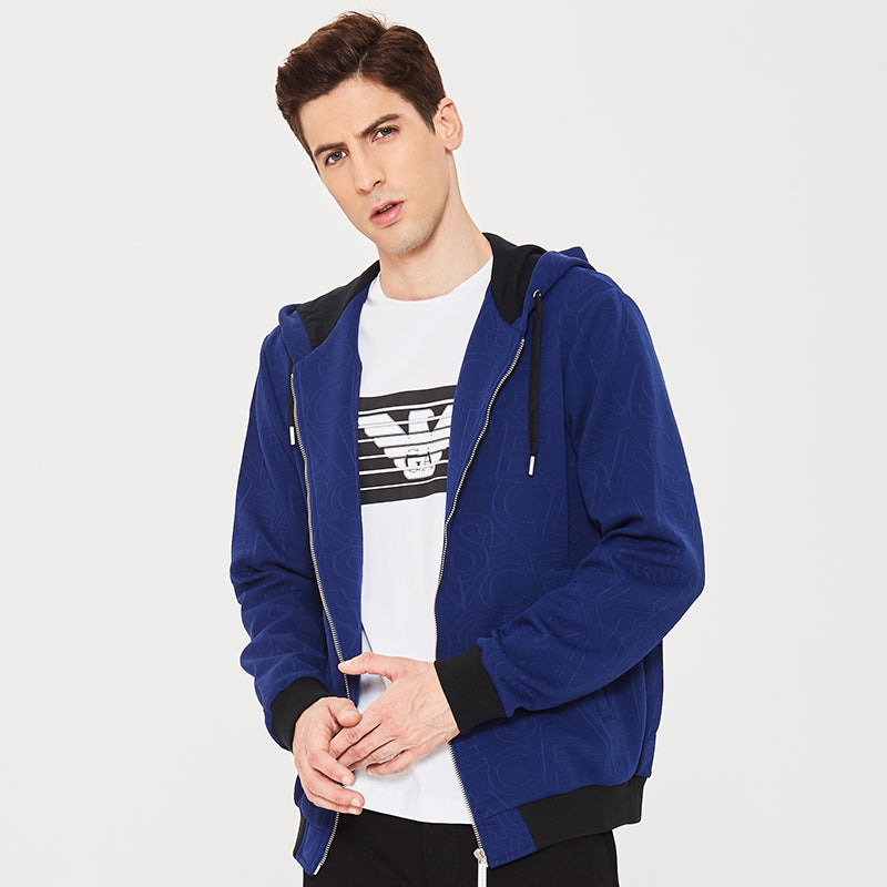 正品Versace/范思哲男装外套休闲运动高街上衣男士拼色连帽卫衣