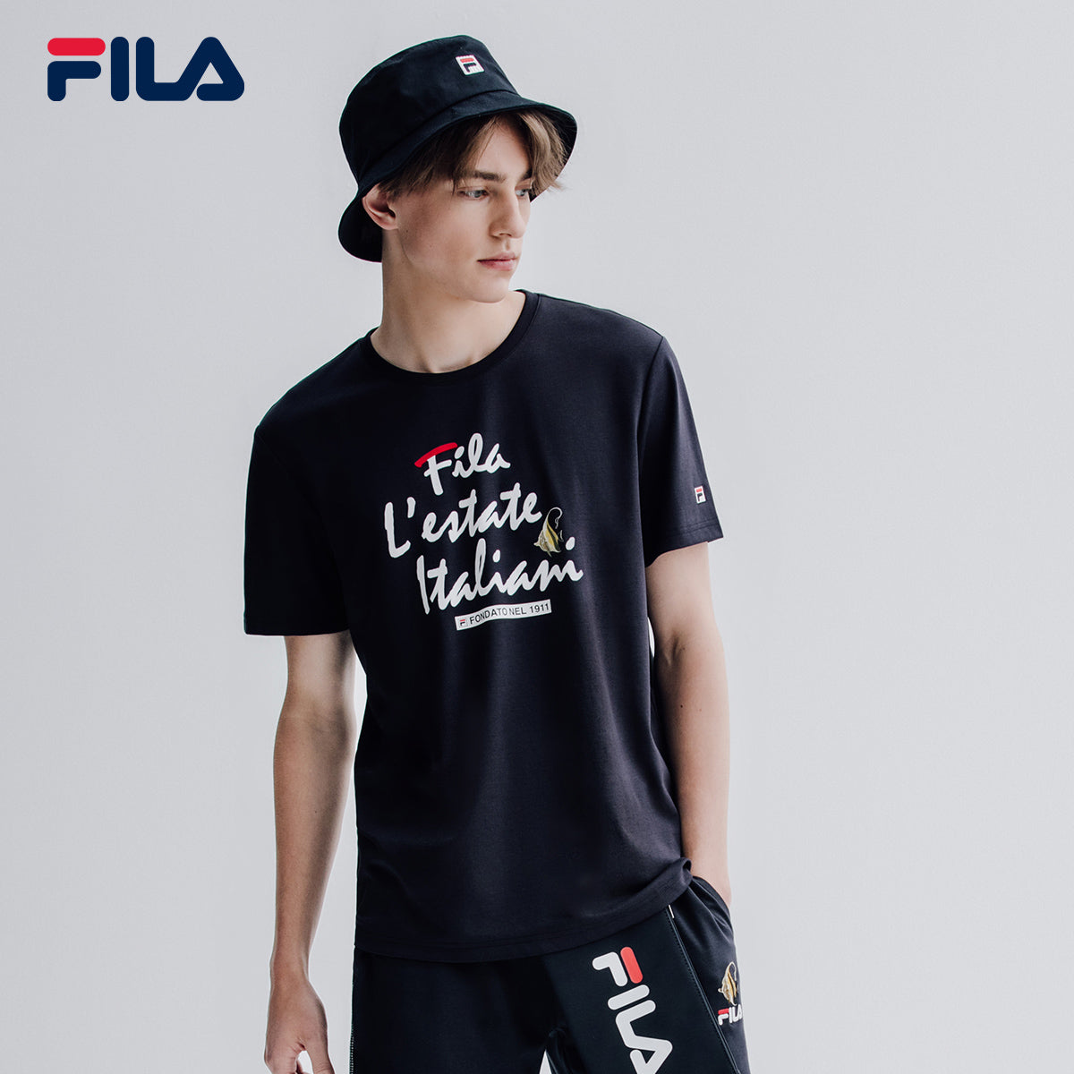 FILA 斐乐官方 男子短袖T恤 2019夏季新款运动圆领棉质学生短袖衫