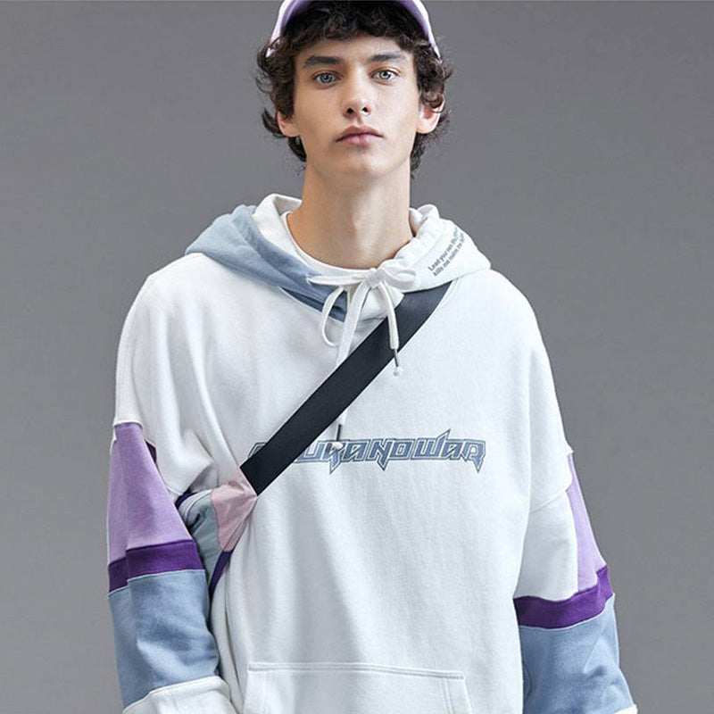 YOHO有货潮牌 Guuka/古由卡春季新款高街三色撞色嘻哈拼接卫衣男