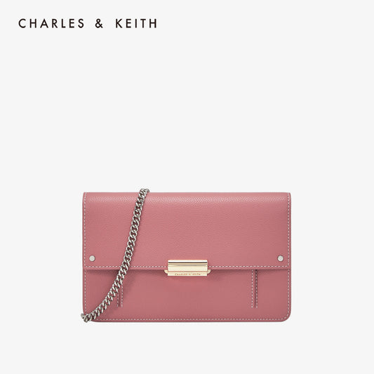 CHARLES＆KEITH 长款钱包 CK6-10840159金属链条附子袋女士单肩包