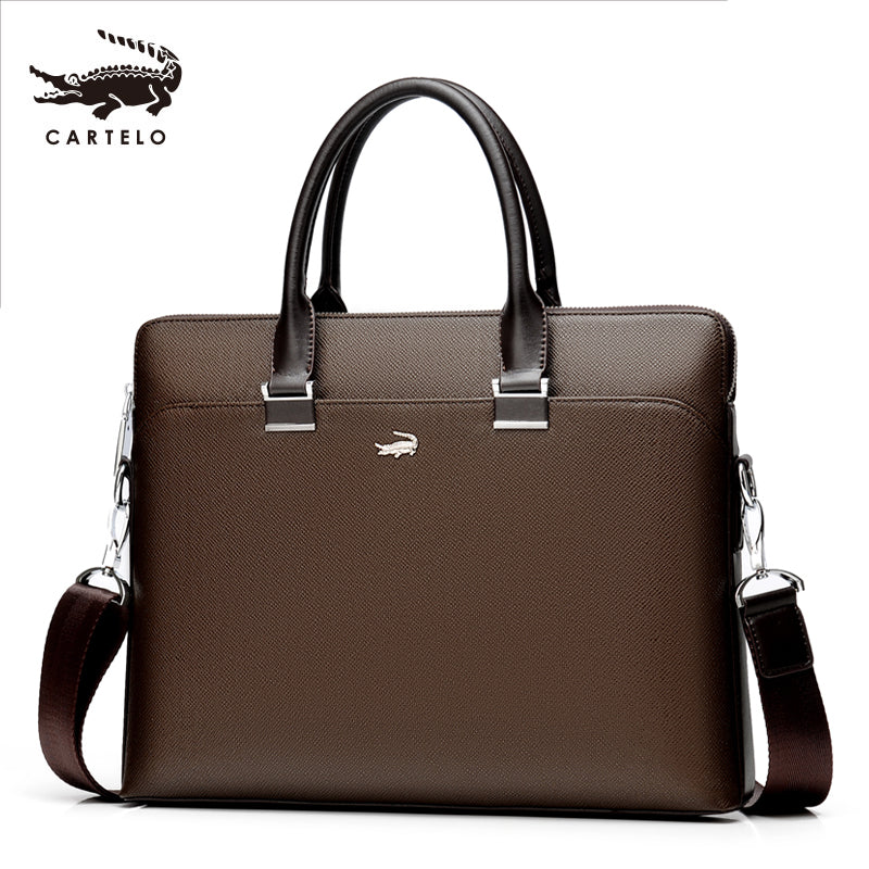 鳄鱼男包手提包商务单肩包斜挎包男士包包公文包背包14寸电脑包