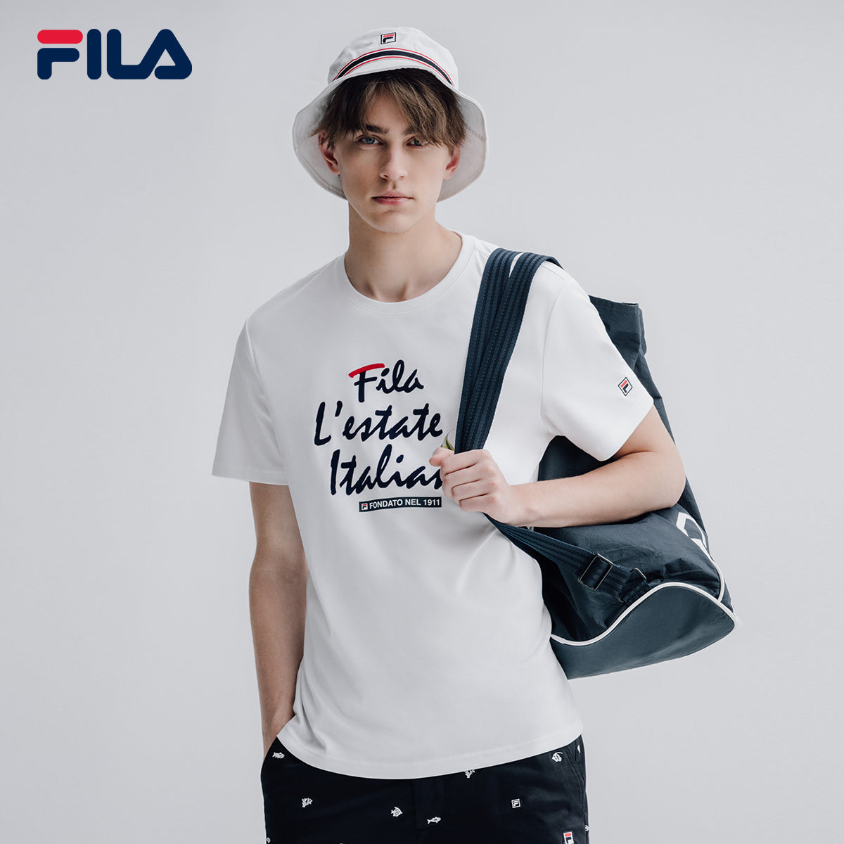FILA 斐乐官方 男子短袖T恤 2019夏季新款运动圆领棉质学生短袖衫