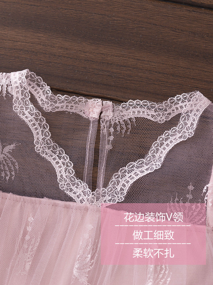 船鼠女童连衣裙宝宝夏装2019新款韩版露背蕾丝儿童公主裙女孩裙子