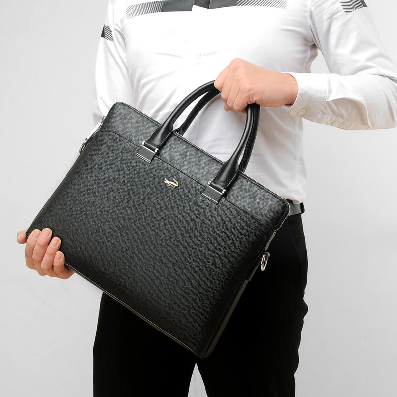 鳄鱼男包手提包商务单肩包斜挎包男士包包公文包背包14寸电脑包