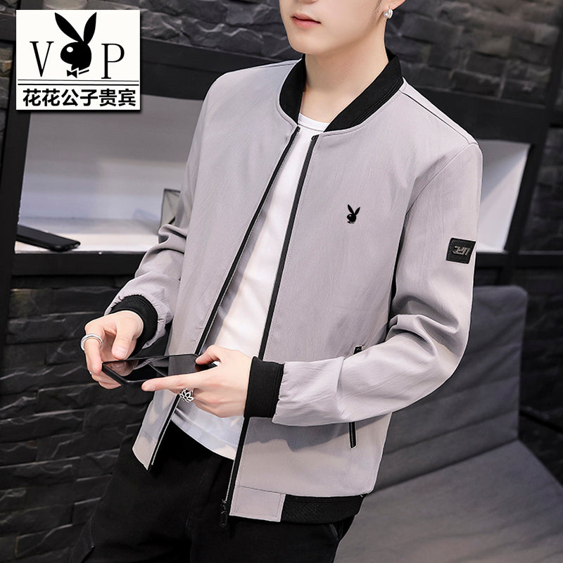 花花公子贵宾夏季防晒服夹克男外套韩版潮流男装夏款连帽防晒服薄