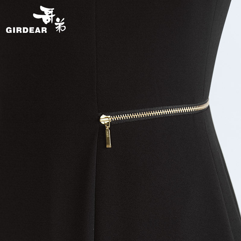 哥弟女装2019春夏季新款通勤气质显瘦收腰A字裙子连衣裙女8500057