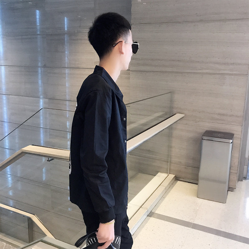 夏季薄外套男抖音快手红人网红同款社会人精神小伙法老修身防晒服