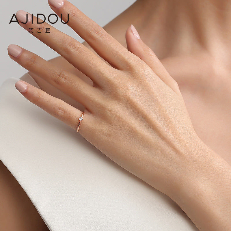 阿吉豆镶钻紧箍咒开口戒指 时尚甜美指环可微调开口戒指流行饰品