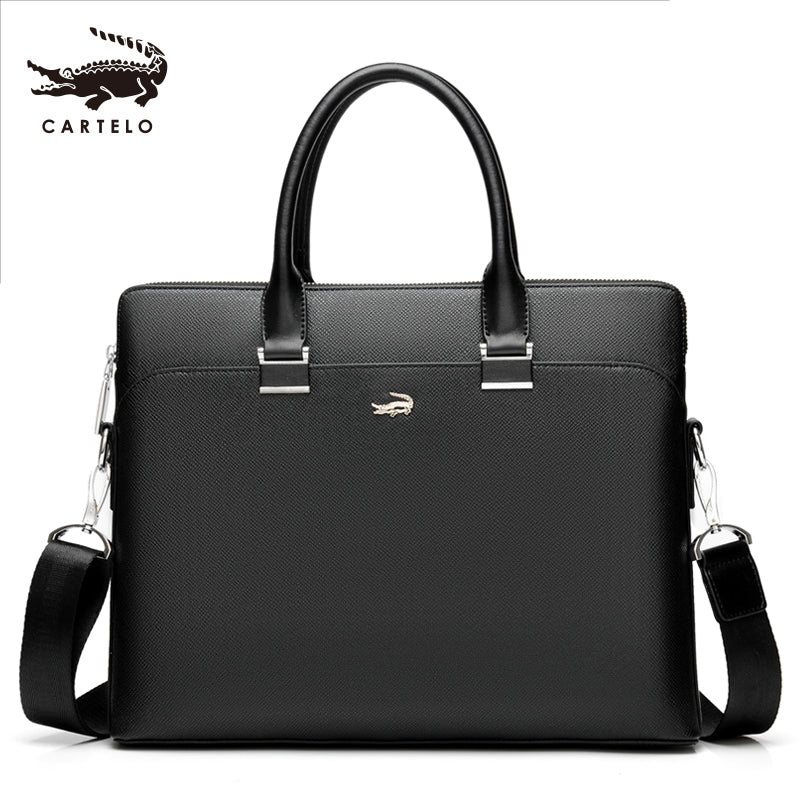 鳄鱼男包手提包商务单肩包斜挎包男士包包公文包背包14寸电脑包