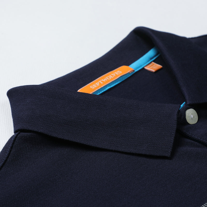 七匹狼丝光棉短袖T恤 男士纯棉宽松翻领渐变polo衫男2019夏装新款