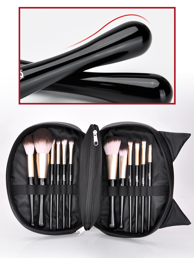 MSQ/魅丝蔻12支黑猫化妆刷套装初学者全套粉刷刷子眼影刷彩妆工具